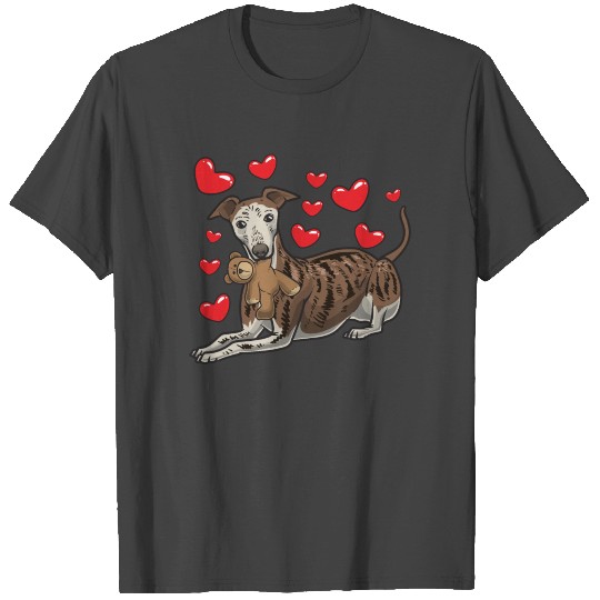 Galgo Español Dog With Stuffed Animal And Hearts T Shirts