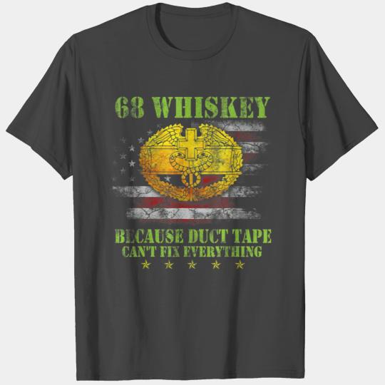 Vintage 68 Whiskey Combat Medic Flag 4th of July T Shirts