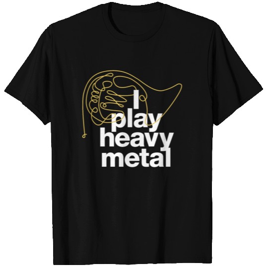 „I play heavy metal“ statement with tuba drawing T Shirts