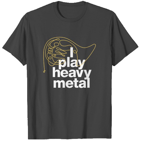 „I play heavy metal“ statement with tuba drawing T Shirts
