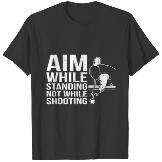 Aim Standing Snooker Pool Billiard Player T-shirt