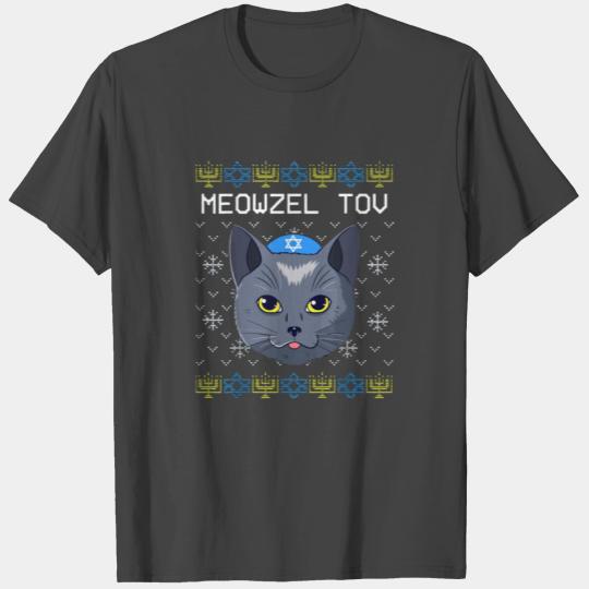 Hanukkah Menorah Cat Funny Meowzel Tov Chanukah Je T Shirts