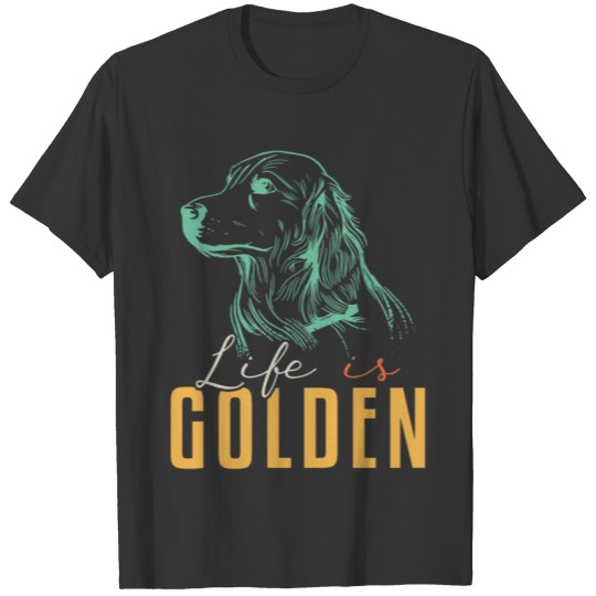 Life Is Golden Retriever Retro T-shirt
