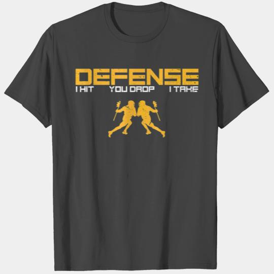 Defense Defender Stick Lacrosse Player Sports T Shirts