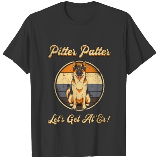 German Shepherd Pitter Patter Dog Lover Vintage T-shirt