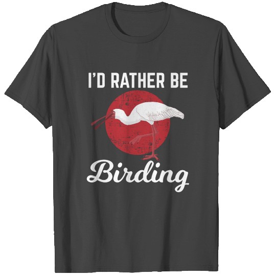 Birding Birdwatching Spoonbill Bird graphic T Shirts