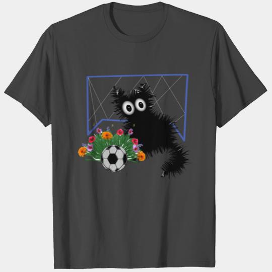 Black cat football player. A present for daddy T Shirts