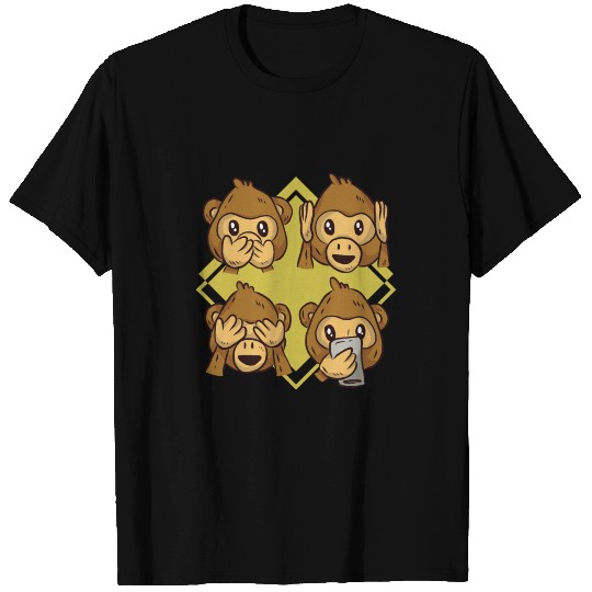 Funny Monkey Monkey Chimpanzee Faces Gift T Shirts