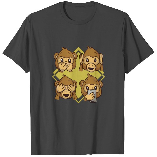Funny Monkey Monkey Chimpanzee Faces Gift T Shirts