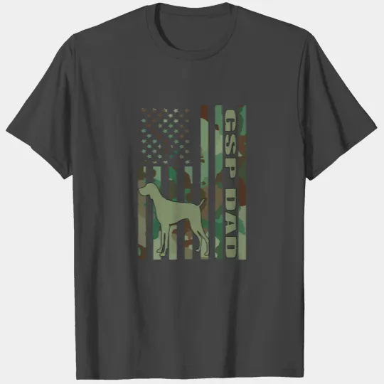 Funny German Shorthair Pointer GSP DAD American T Shirts