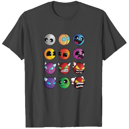 geometry dash difficulty demon faces T Shirts