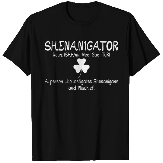 Funny Shenanigans Graphic Saint Patricks Day Mens T Shirts