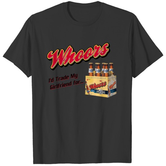 funny whoors beer parody logo T-shirt