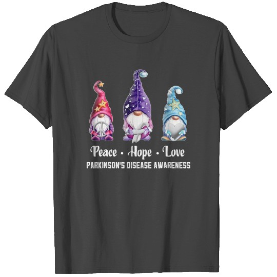 Peace Hope Love Gnomes Parkinson T Shirts