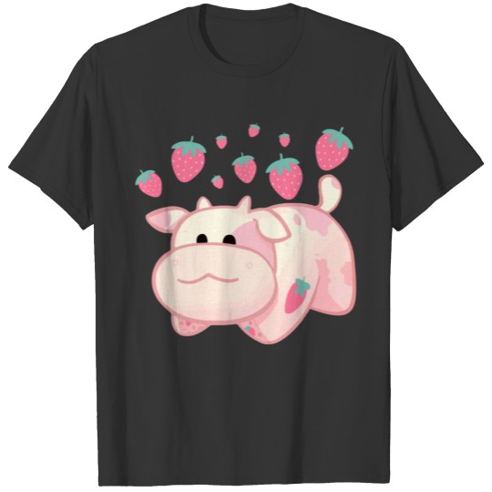 Cute Strawberry Cow Fruit birthday chirstmas 0958 T Shirts