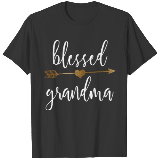 Cute Gold Arrow Blessed Grandma Grandmother 0889 T-shirt