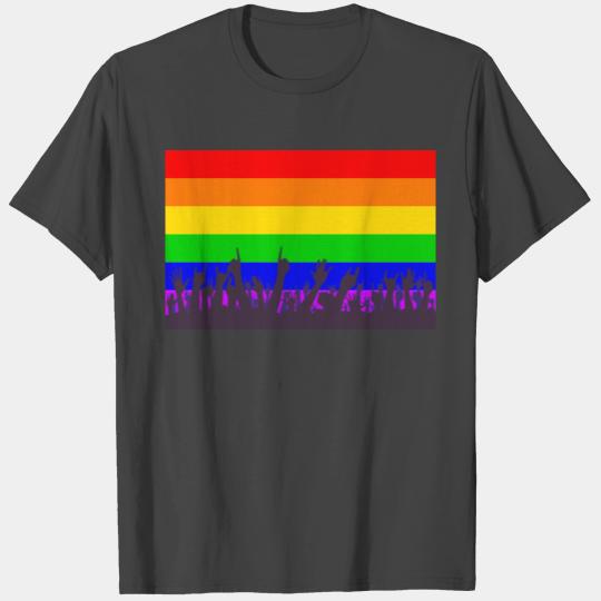 LGBT Rainbow Transgender Flag With Waving Hands T Shirts