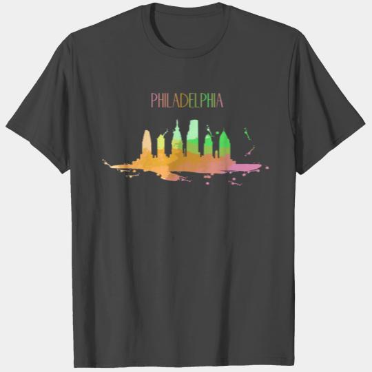 Philadelphia Skyline Football Souvenir City Waterc T Shirts