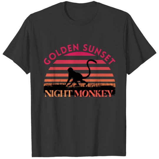 Golden Sunset Night Monkey Shirts and Hoodies T-shirt