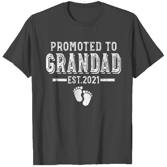Vintage Promoted To Grandad Est 2021 Father's Day T Shirts