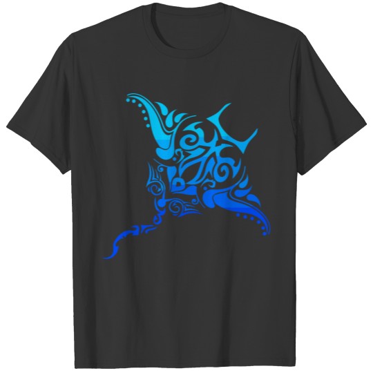 Hawaiian Tribal Stingray Polynesian Tattoo Style V T-shirt