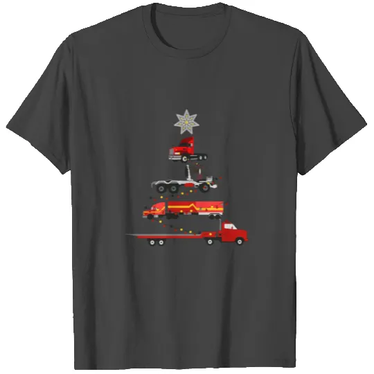 18 Wheeler Christmas Tree Truck Driver Christmas D T Shirts