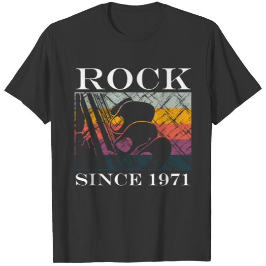 Rock Since 1971 50th Birthday Saying Vintage T Shirts