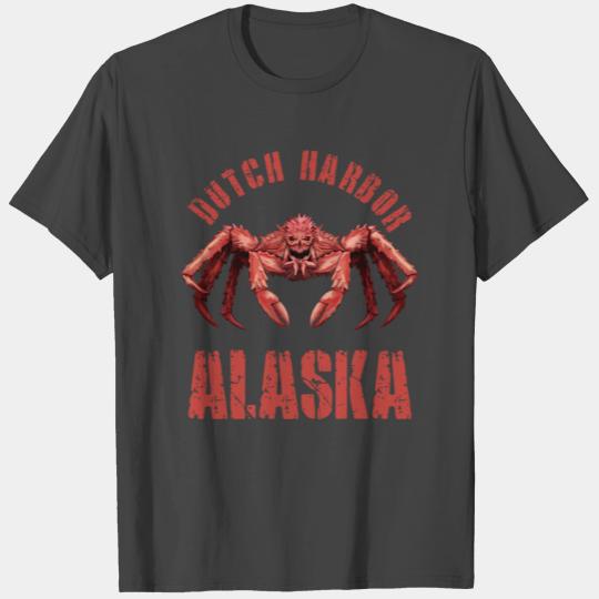 Dutch Harbor Alaska King Crab Fishermen Skull Souv T Shirts