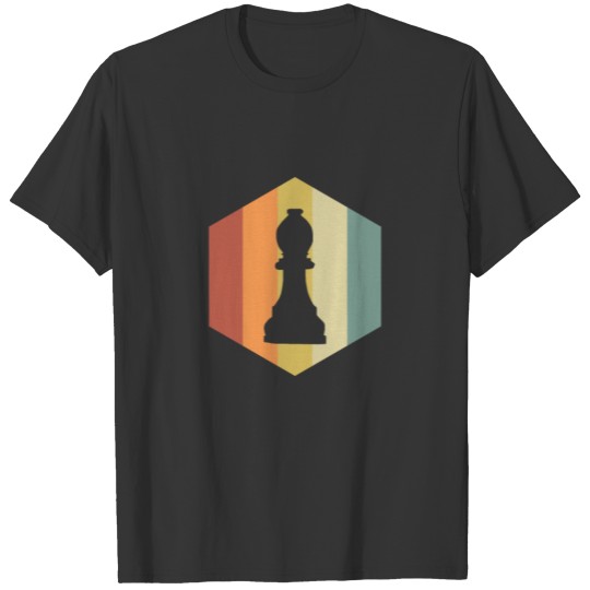 Retro Vintage Chess Bishop Piece Design Game Gifts T-shirt