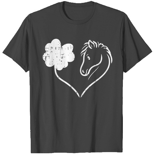 Shamrock Heart Horse Clover St Patricks Day Women T Shirts