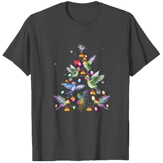 Funny Hummingbird Christmas TreeGift T Shirts