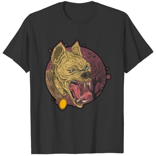 wild hyena angry face head T-shirt