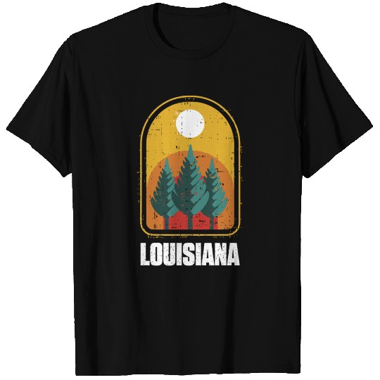 Louisiana Vintage Sunset Outdoors Hiking SouvenirG T Shirts