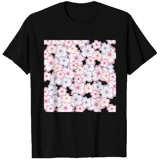 Sakura Flowers Pattern - Cool Cherry Blossom Print T Shirts