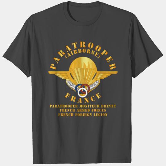 France Airborne Paratrooper Moniteur Brevet T Shirts