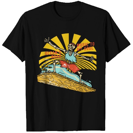 Retro salt licked surfing skeleton T Shirts