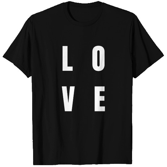 L O V E love block letters monogram white T Shirts