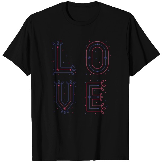 L O V E love block letters monogram purple red T Shirts