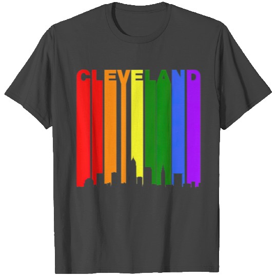 Cleveland Ohio LGBTQ Gay Pride Rainbow Skyline T T Shirts