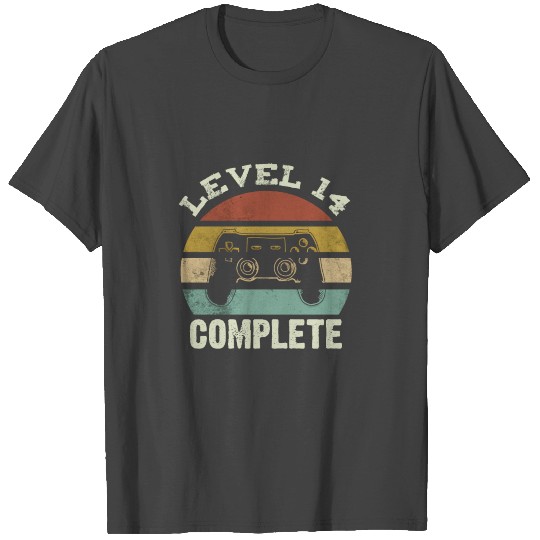 Retro Gamer Birthday Design Level 14 Complete T Shirts