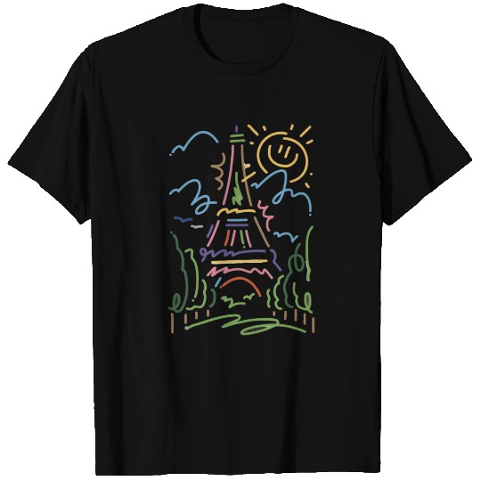 Eiffel Tower Paris Hand Painted Paris France birth T Shirts