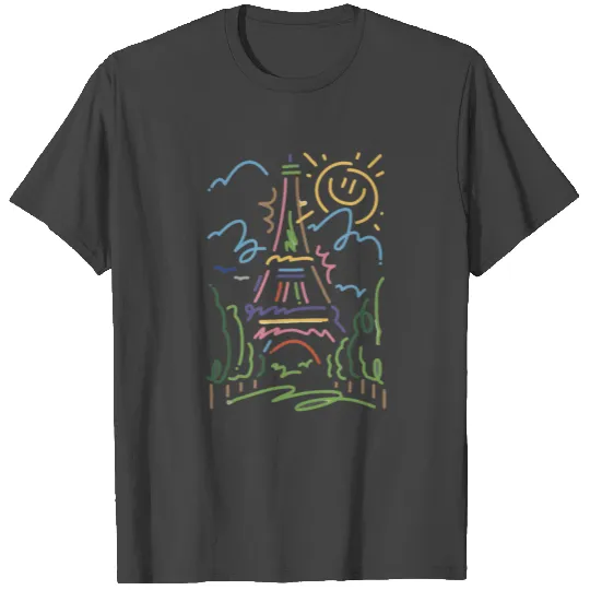 Eiffel Tower Paris Hand Painted Paris France birth T Shirts