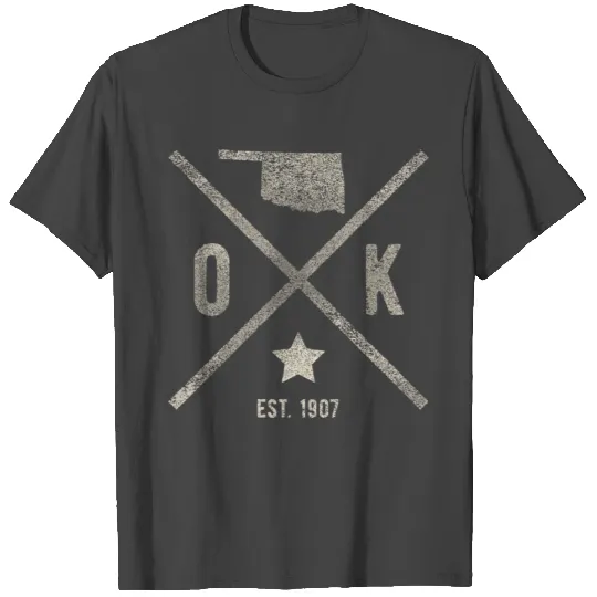 Vintage Oklahoma Home State Outline Ok Map Silhoue T Shirts