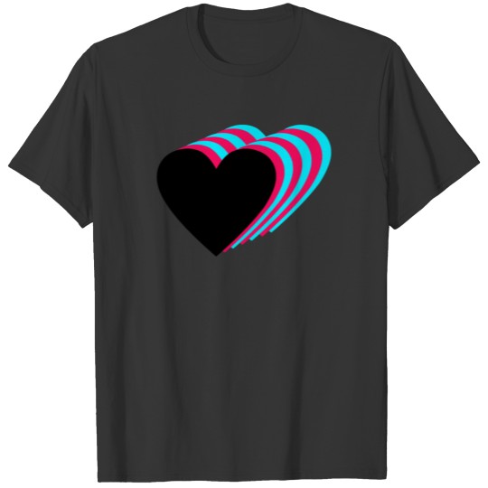 Heart Shadow 3D Effect Love Friendship Family T Shirts
