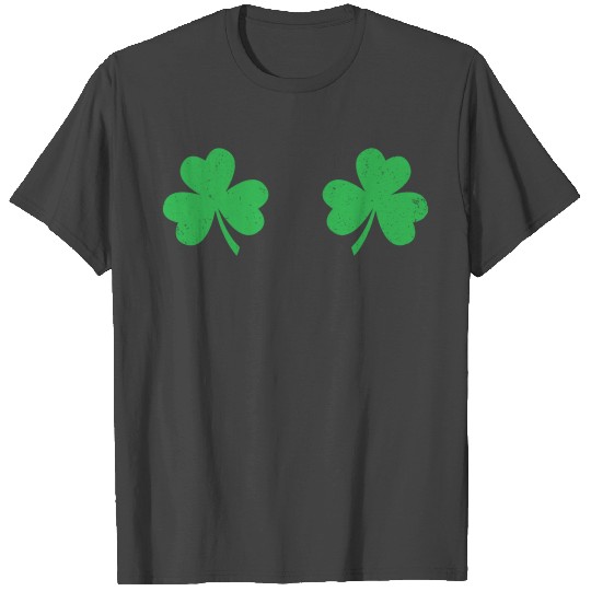 Funny St Pattys Day Women Irish Shamrock Boobs bir T Shirts