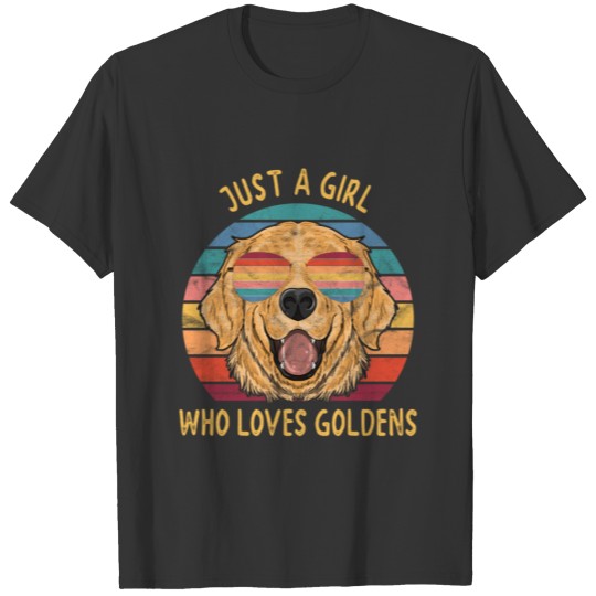 Girl Loves Golden Retrievers Dogs birthday christm T-shirt