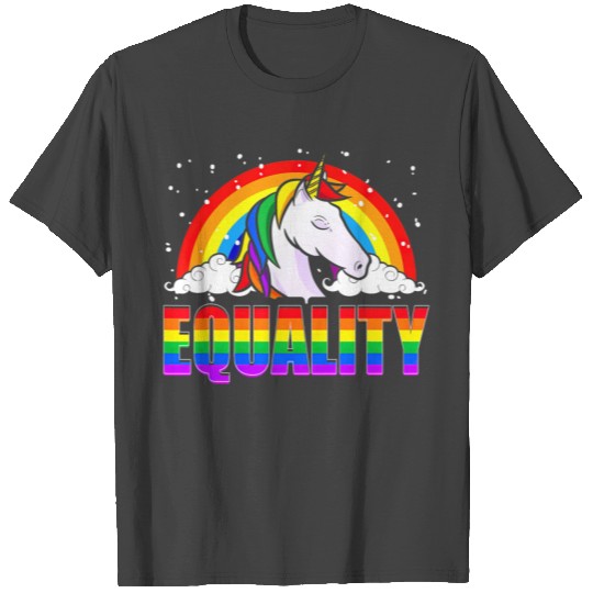 Equality Unicorn Rainbow Flag LGBTQ Gay Pride T T Shirts