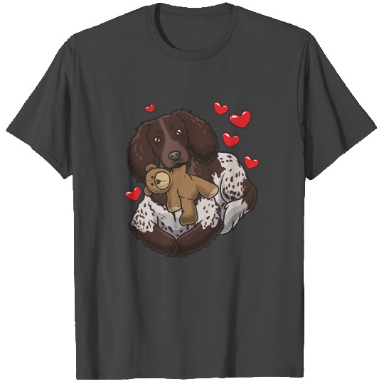 German Spaniel with stuffed animal and hearts T Shirts