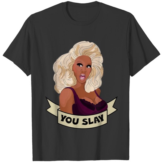 Drag Queen dolls face you slay Cartoon LGBT Design T-shirt