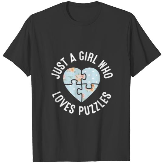 Just A Girl Who Loves Puzzles Jigsaw Puzzle T Shirts